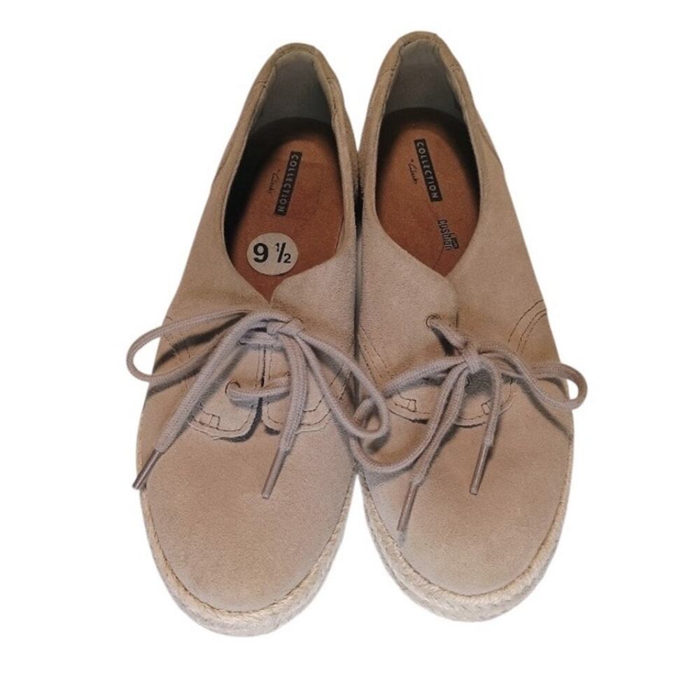Collection by Clarks, Azella Jazlynn espadrille lace up sneaker taupe suede 9.5m